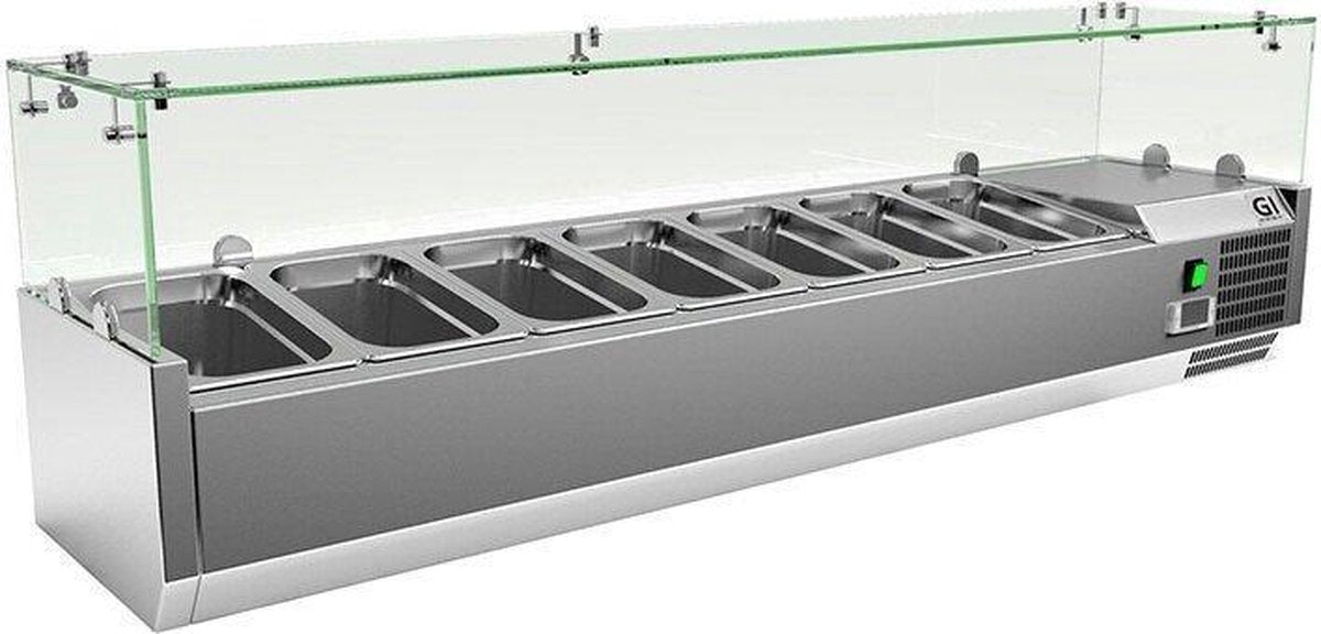 Gastro-Inox RVS Opzetkoelvitrine 7x Gn1/4