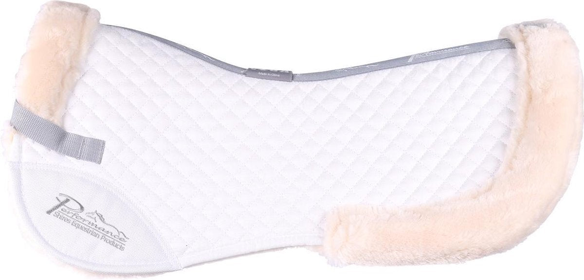 Shires Zadelonderlegger  Performance Suede - White - full