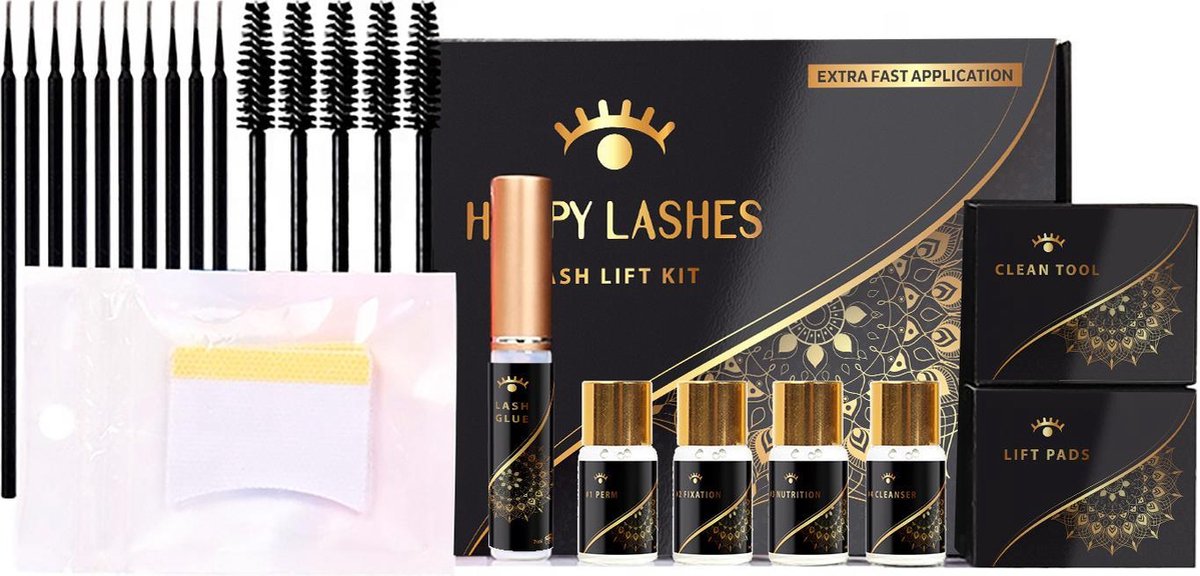 Happy Lashes Lash Lift Kit Black Edition - Extra Snelle Applicatie & Lang Resultaat - Populaire Wimper Lifting Set - E Shoppr®