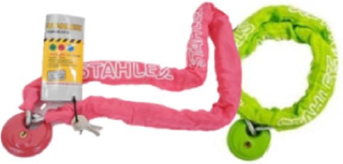 Stahlex Kettingslot Groen | Ø8mm / 120cm | Massief | Zwaar Slot | Discusslot | Fietsslot | Scooterslot | Motorslot