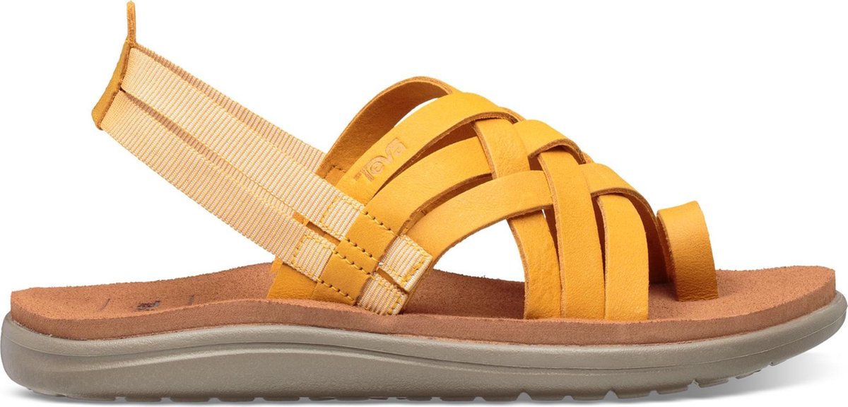 Teva Voya Strappy Leather Dames Wandelsandalen - Geel - Maat 38