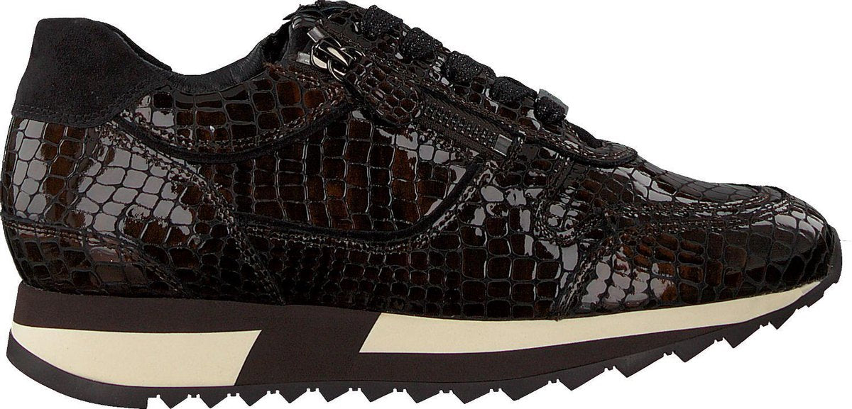 Hassia Madrid Lage sneakers - Leren Sneaker - Dames - Bruin - Maat 42