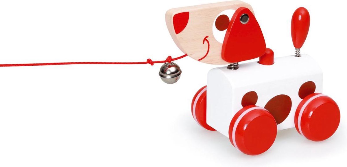Scratch Preschool Trekfiguurtje Klein Hond - Rood Jack
