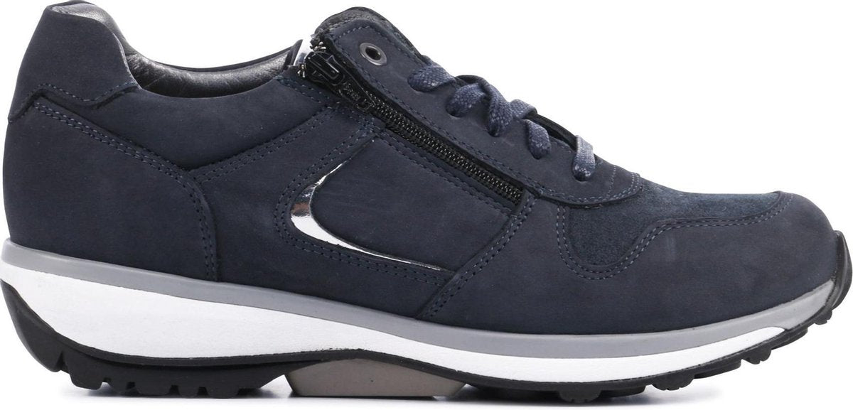 Xsensible Vrouwen Suède Lage sneakers / Damesschoenen Jersey 30042 - Blauw - Maat 43