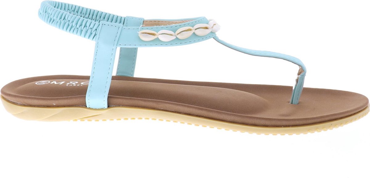 Mrch Label Nikki Slippers Dames - Mintgroen - Schelpjes - Maat 37