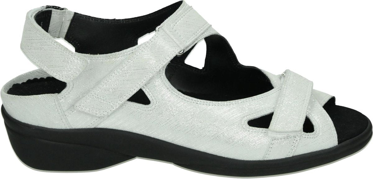 Durea 7258 K - Volwassenen Platte sandalenDames Sandalen - Kleur: Wit/beige - Maat: 38
