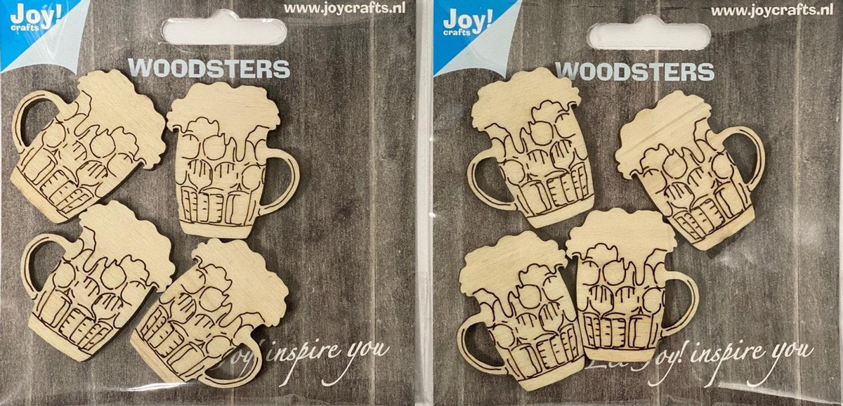 Joy!Crafts / Woodsters / Bierpullen / Houten Decoratie / Hout product / 8 x Bier Decoratie