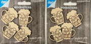 Joy!Crafts / Woodsters / Bierpullen / Houten Decoratie / Hout product / 8 x Bier Decoratie