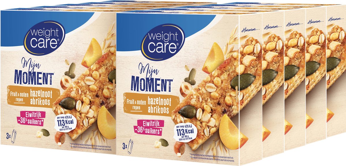 Weight Care Fruit&Notenreep hazelnoot/abrikoos 10x3 st
