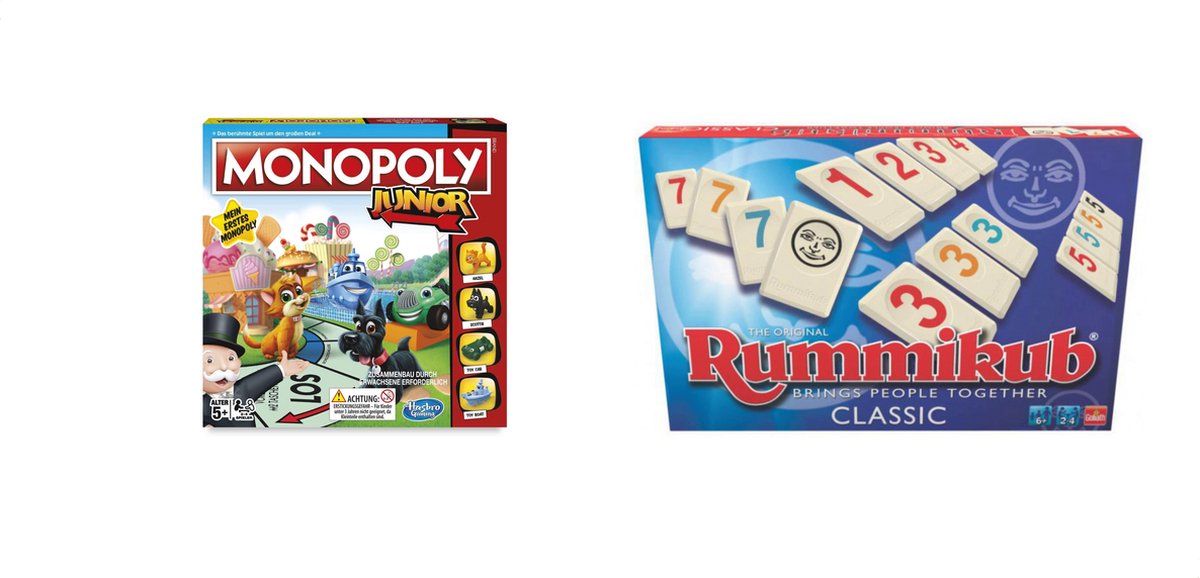 Gezelschapsspel - Monopoly Junior & Rummikub - 2 stuks