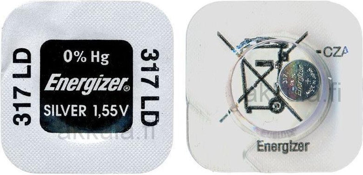 1 stuks Energizer Zilver Oxide Knoopcel 317 LD 1.55V