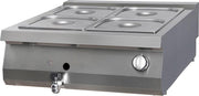 Bain Marie met Aftapkraan - Gas - Dubbel - Gas - RVS - Variabele Thermostaat - B800 x D900 x H280 mm - Au Bain-Marie Pan - Maxima