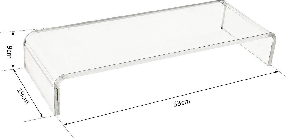 HOMdotCOM Monitorstandaard acryl perspex doorzichtig