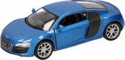 Speelgoed blauwe Audi R8 auto 1:36