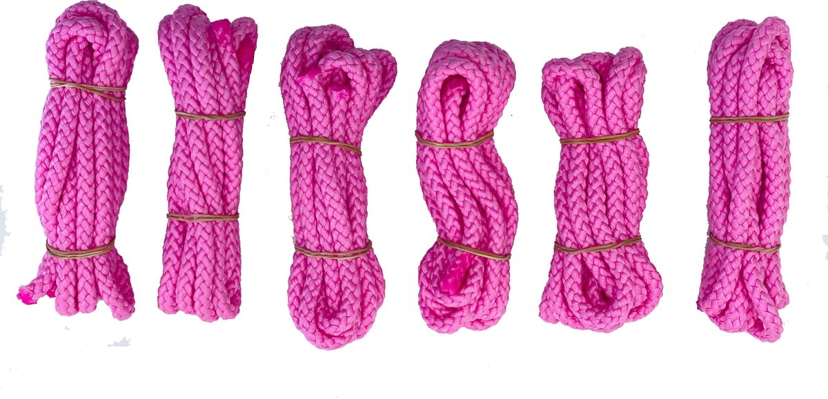 Springtouw | Springtouwen | Jumprope |Roze| 3 meter | Set 6 stuks | Springtouwtjes