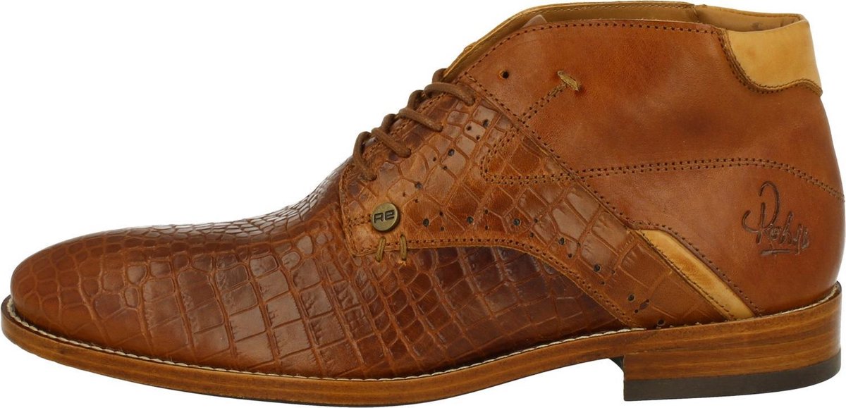 Rehab Footwear Adriano Croco Formal Shoe Men Cognac 40
