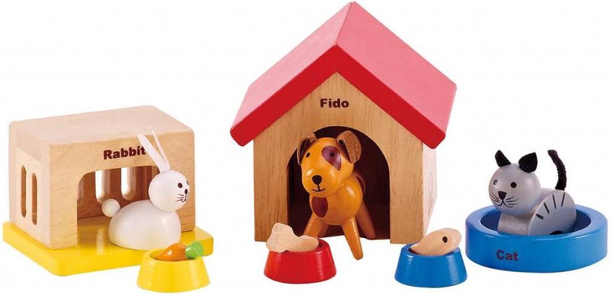 Hape Poppenhuis Dierenset