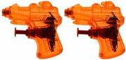 2x Stuks mini waterpistolen oranje 7 cm - Kinderspeelgoed kunststof waterpistool