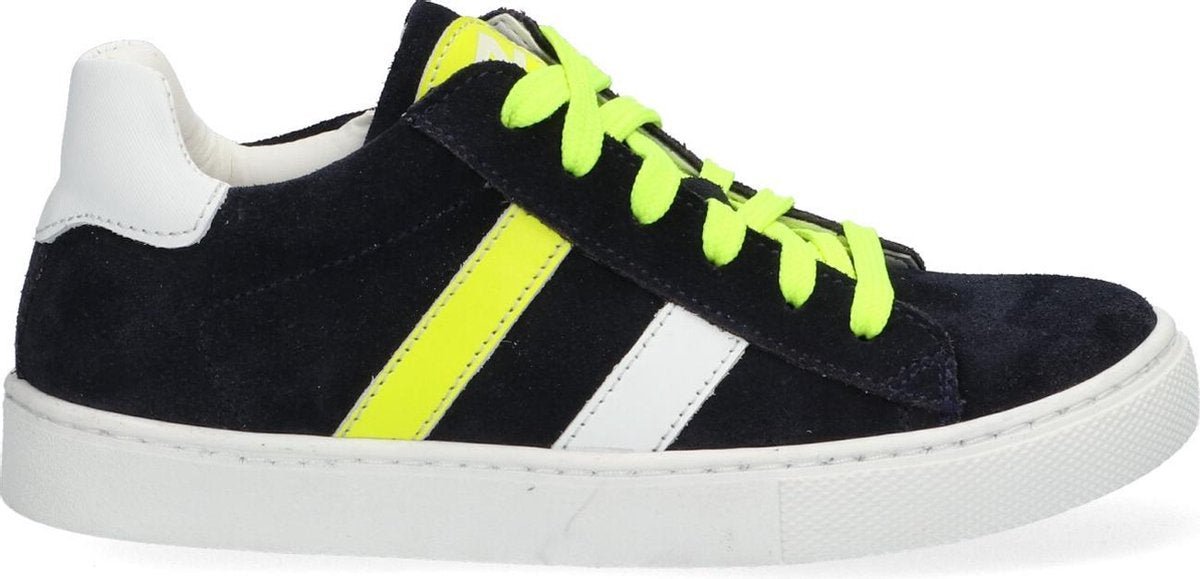 Braqeez 421307-520 Jongens Lage Sneakers - Blauw - Suède - Veters