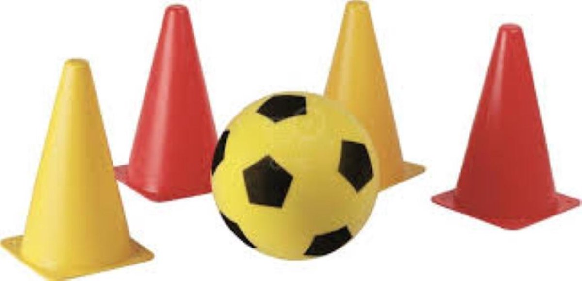 Voetbal startset - 4 pionnen met softbal