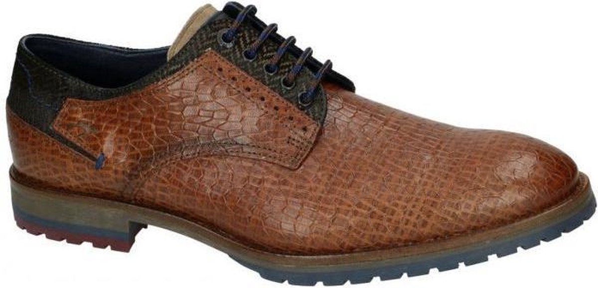 Fluchos -Heren -  cognac/caramel - geklede lage schoenen - maat 41