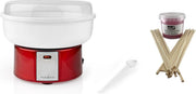 Nedis FCCM100FRD Suikerspinmachine vintage rood/wit cadeau set
