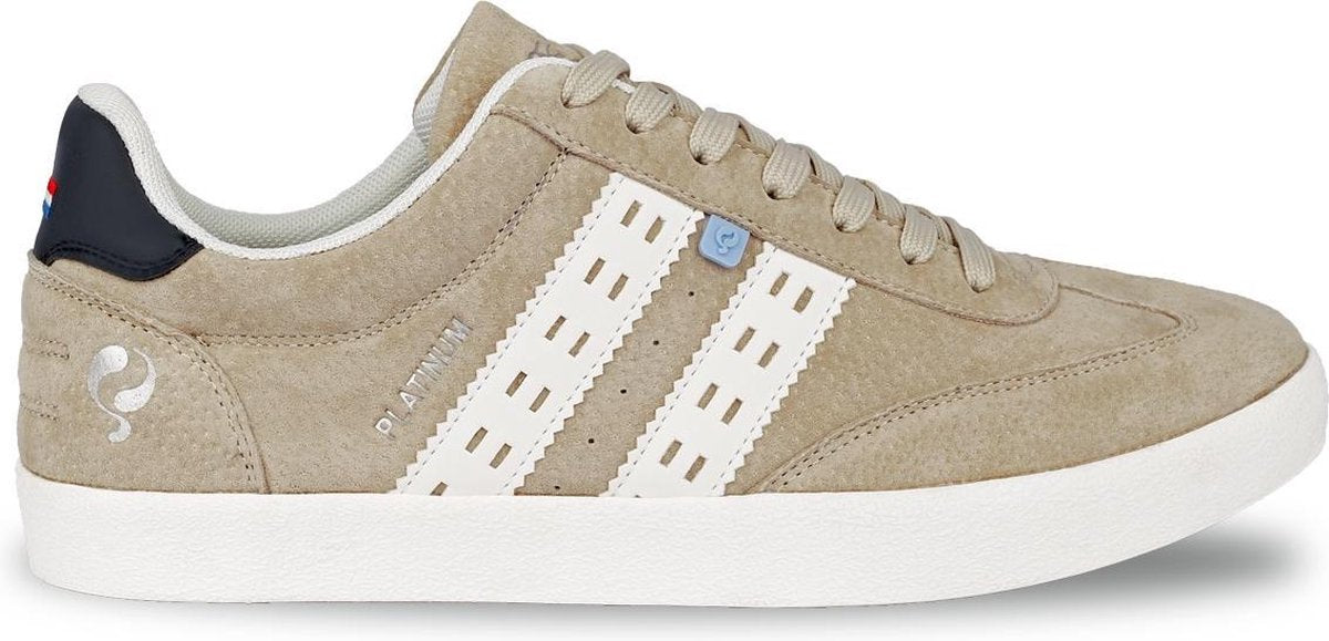 Heren Sneaker Platinum - Zacht Taupe/Wit/Donkerblauw