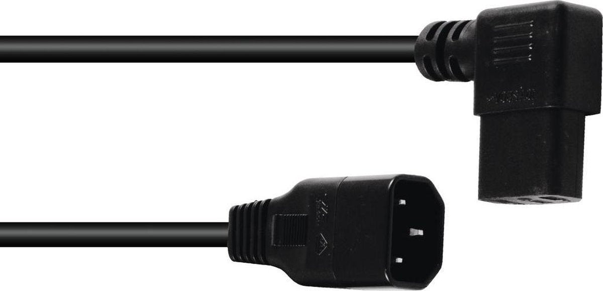 OMNITRONIC Stroomkabel - iec verlengkabel male - female -  3x0.75 90° 1.5m