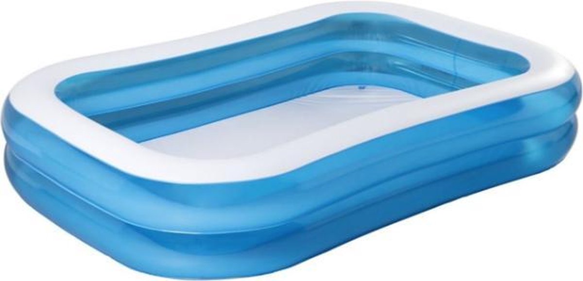 Familliezwembad - XL – Blauw - Wit - Playing Kids - 262 x 175 x 51- Zwembad - Opblaasbaar - 2-rings - 720 Liter