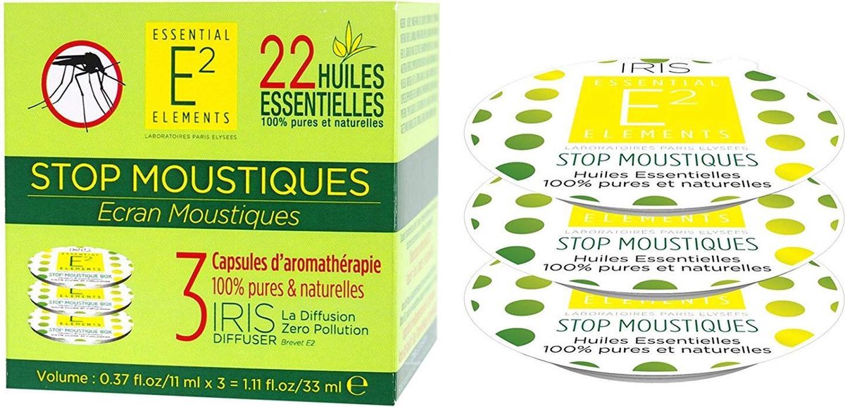 E2 Muggenafweermiddel Box met 22 Essentiële Oliën voon Iris Diffuser