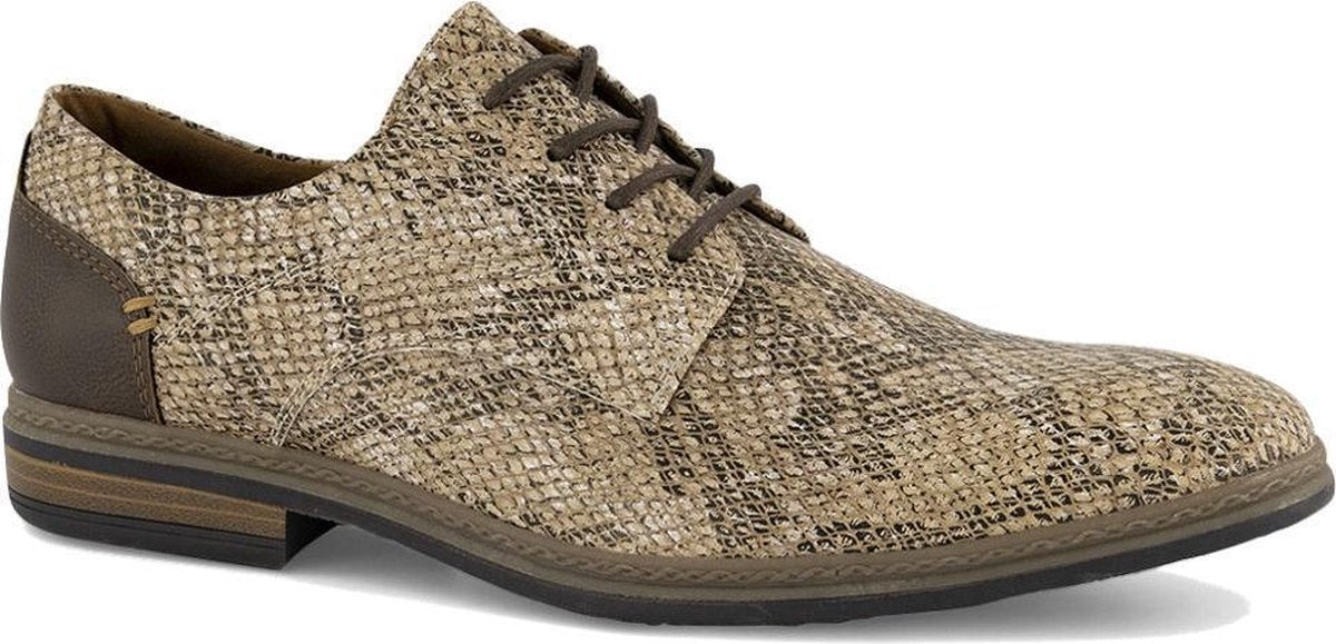 Memphis One Heren Bruine veterschoen slangenprint - Maat 41