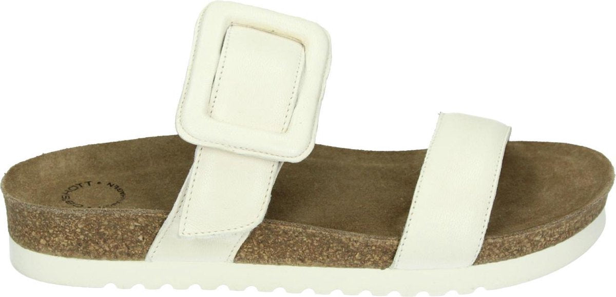 Ca'Shott 25061 - Volwassenen Dames slippers - Kleur: Wit/beige - Maat: 37