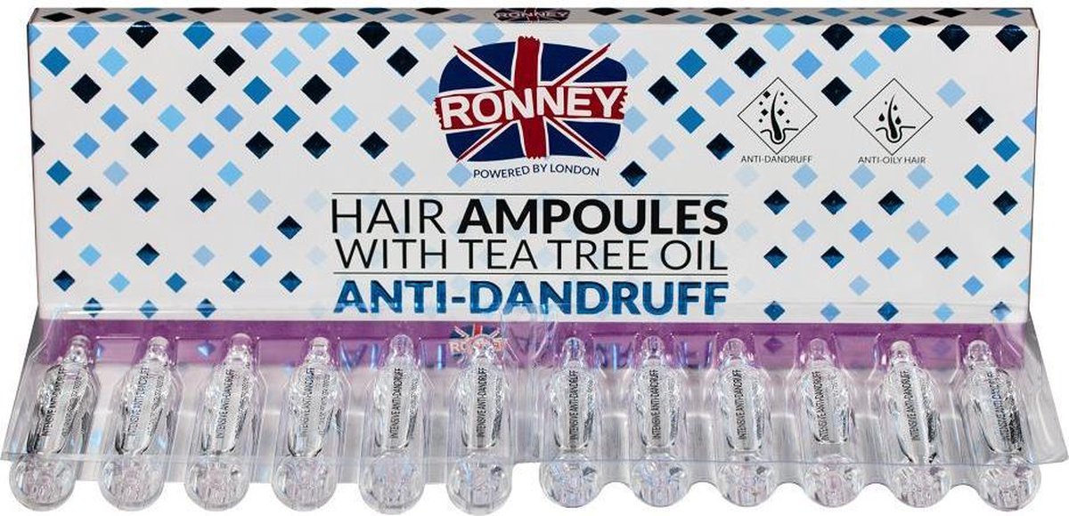 Haar Ampullen met Tea Tree Olie Anti-roos ampullen 12x10ml antiroos