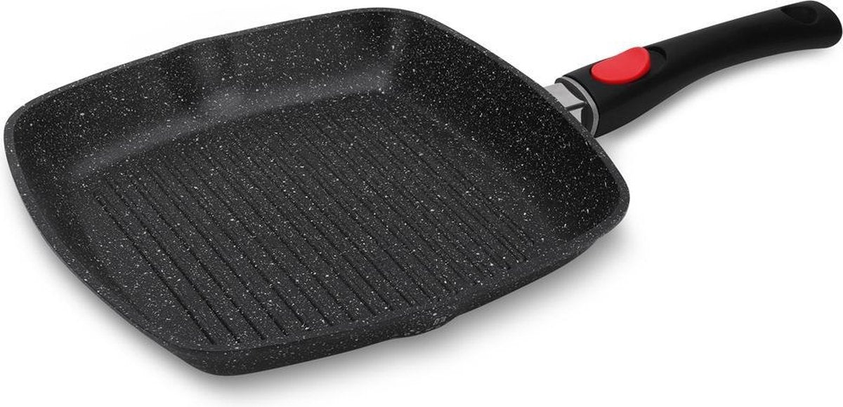 Edënbërg Black Line - Keramische Grillpan Met Deksel - 28x28 cm - 3-laags anti-aanbaklaag!