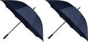 2x Golf stormparaplus donkerblauw windproof 130 cm - Stormproof paraplus