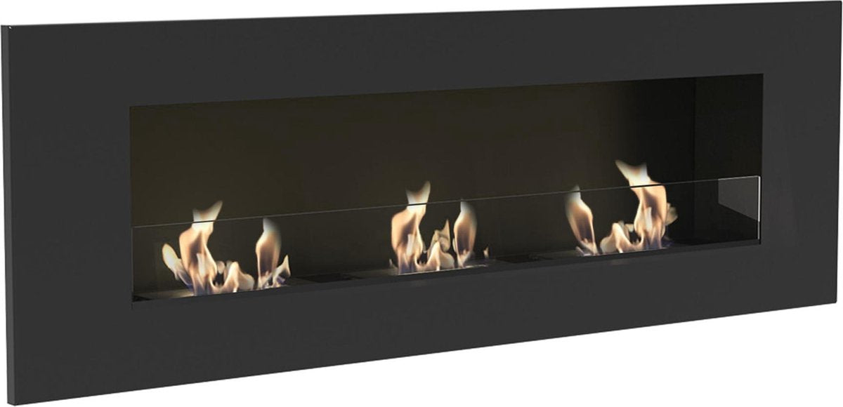 Bio ethanol haard - met glasplaat - 120 x 40 cm - sfeerhaard inbouwhaard  -Kratki