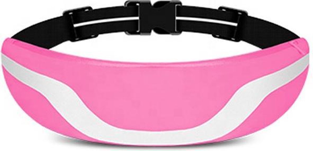 Hardloop Telefoonhouder Roze - Running Belt - Sport Heupband - Hardloop Riem met reflectiestrip - Sport heuptasje