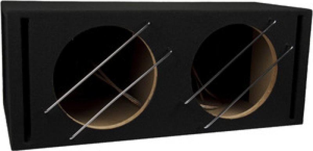 Open dubbele box van 2x 42 Liter voor een 2x 30 cm Subwoofer