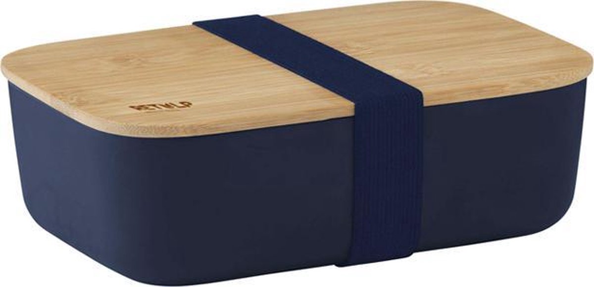 Retulp Ecobox - Lunchbox - Bamboe - Donkerblauw - Lunchbox volwassenen