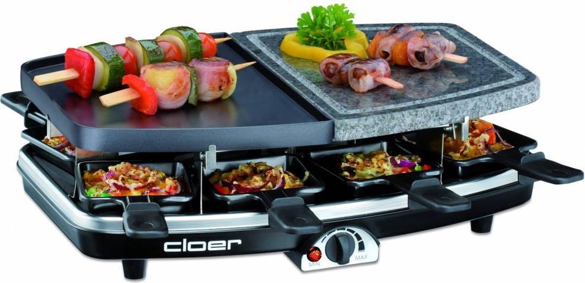 Cloer 6435 - Raclette/Steengrill - 8 Personen