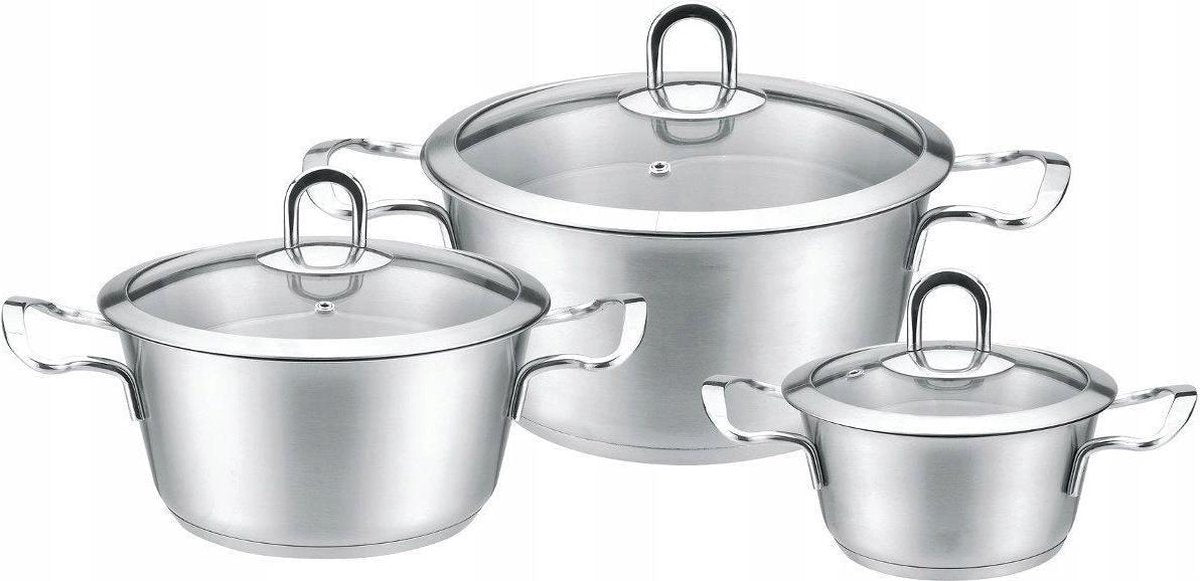 Kinghoff 4474 - Pannenset - 6 delig - RVS