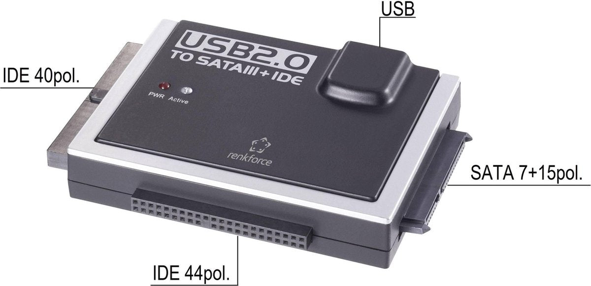 Renkforce USB 2.0 Converter [1x USB-A 2.0 stekker - 1x IDE bus 40-polig