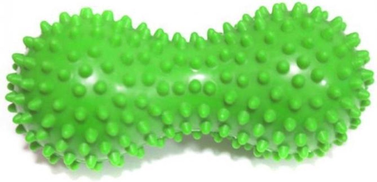 Rolmassage voor spieren – Stekelig plastic massage – Peanut Ball – 15 cm - Massage bal - Voeten Massage -Yoga fitness - Stress bal – Zelfmassage - Spierpijn - Trigger point - been hand pols voet nek rug massage | Lacrosse Bal - Groen
