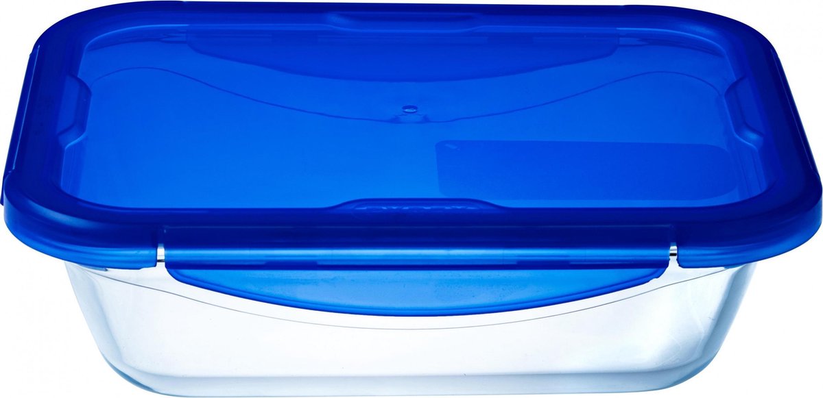 Pyrex Cook & Go Schaal Rechthoek - Inclusief Deksel - Borosilicaatglas - 800 ml - Transparant