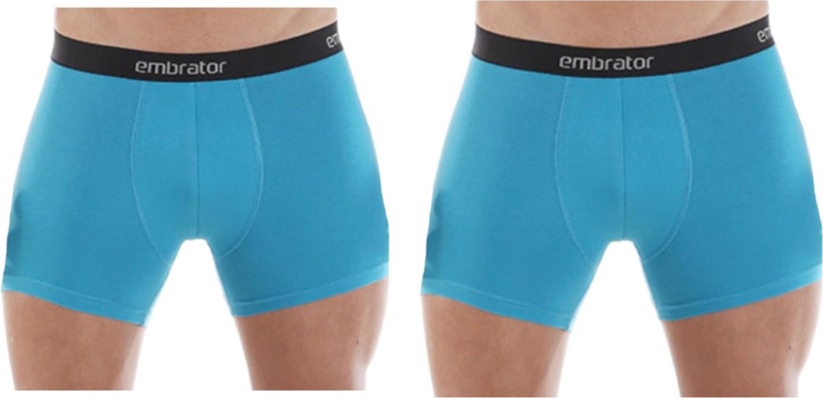 Embrator 2-stuks mannen Boxershort turquoise blauw maat XL