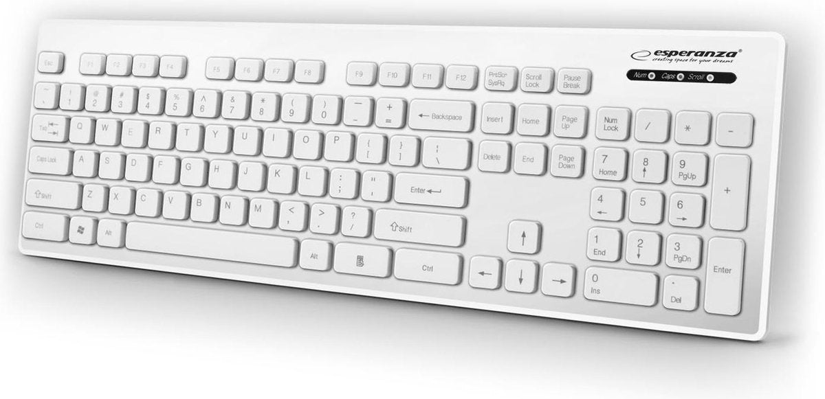Esperanza Waterbestendige USB Toetsenbord Singapore - Wit
