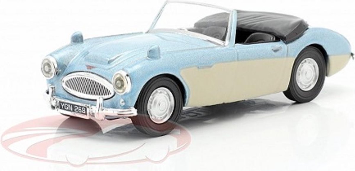 Austin Healey Convertible Open Top Licht Blauw Metallic / Room Wit 1:43 Cararama