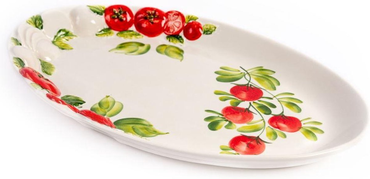 Schaal ovaal tomaat en mozzarella groot 41 x 27 cm | PO72 | Piccobella