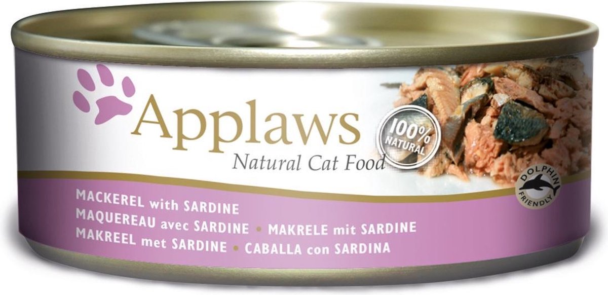 Applaws Makreel & Sardine - Kat - Natvoer - 24 x 156 gr
