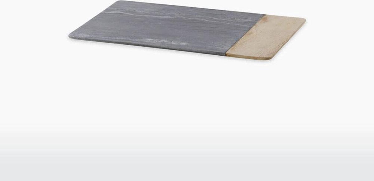 Nkuku Marmeren Serveerplank - BWARI - Mangohout & Grijs Marmer - Large ( 2 x 35.5 x 22 cm)